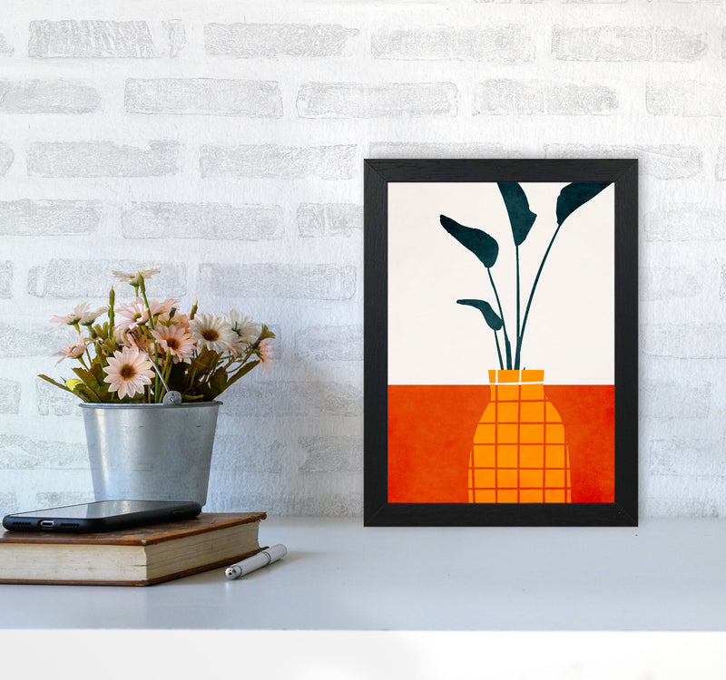 Kitchen Table With Plant Art Print by Kubistika A4 White Frame