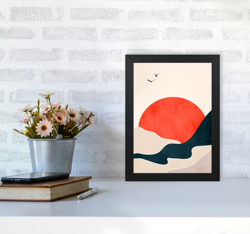 Drowning Sun Art Print by Kubistika A4 White Frame