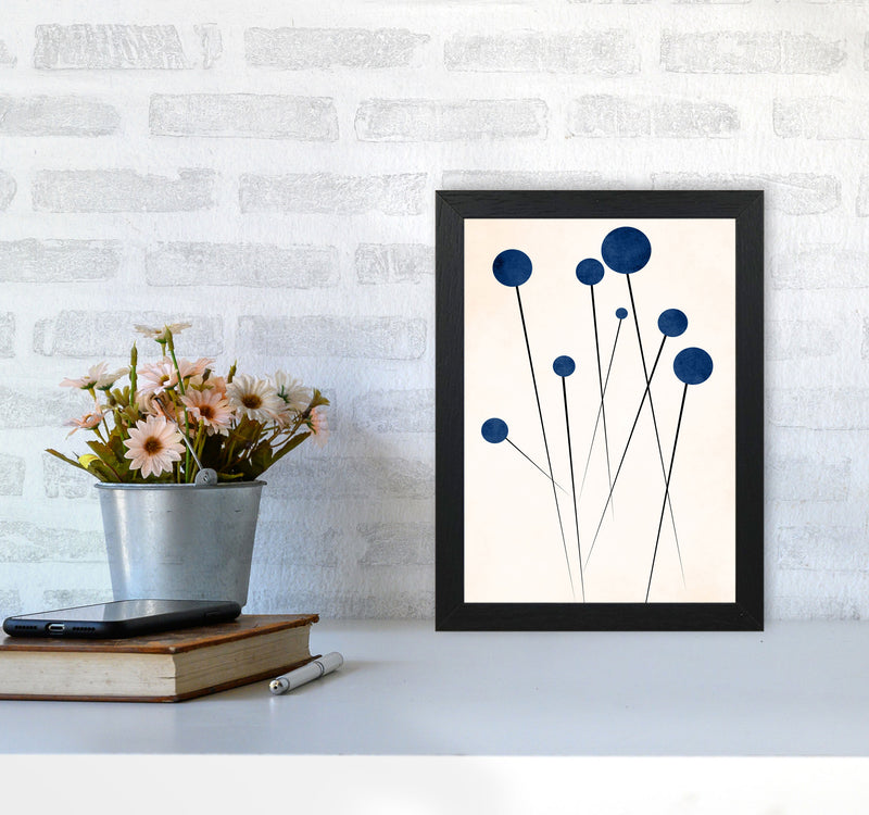 Blue Flowers In The Wilderness - 2 Art Print by Kubistika A4 White Frame