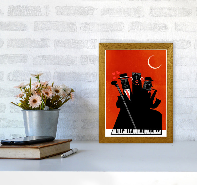 Casablanca Jazz-RED Modern Music Art Print by Kubistika A4 Print Only