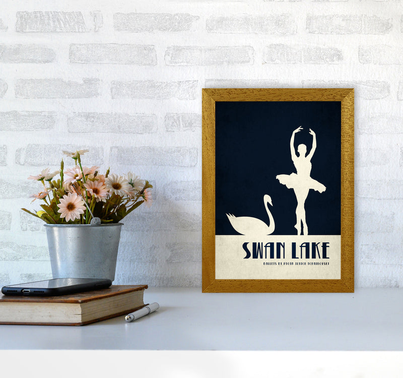Swan Lake Ballet Poster Contemporary Art Print by Kubistika A4 Print Only