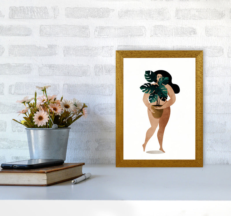 Nude With Plant Contemporary Art Print by Kubistika A4 Print Only