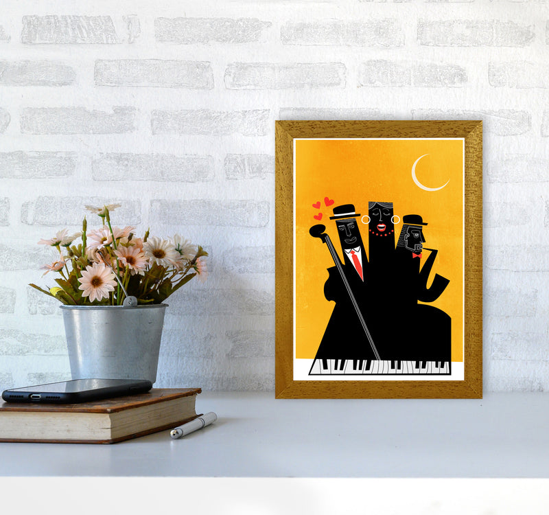 Casablanca Jazz-YELLOW Modern Music Art Print by Kubistika A4 Print Only