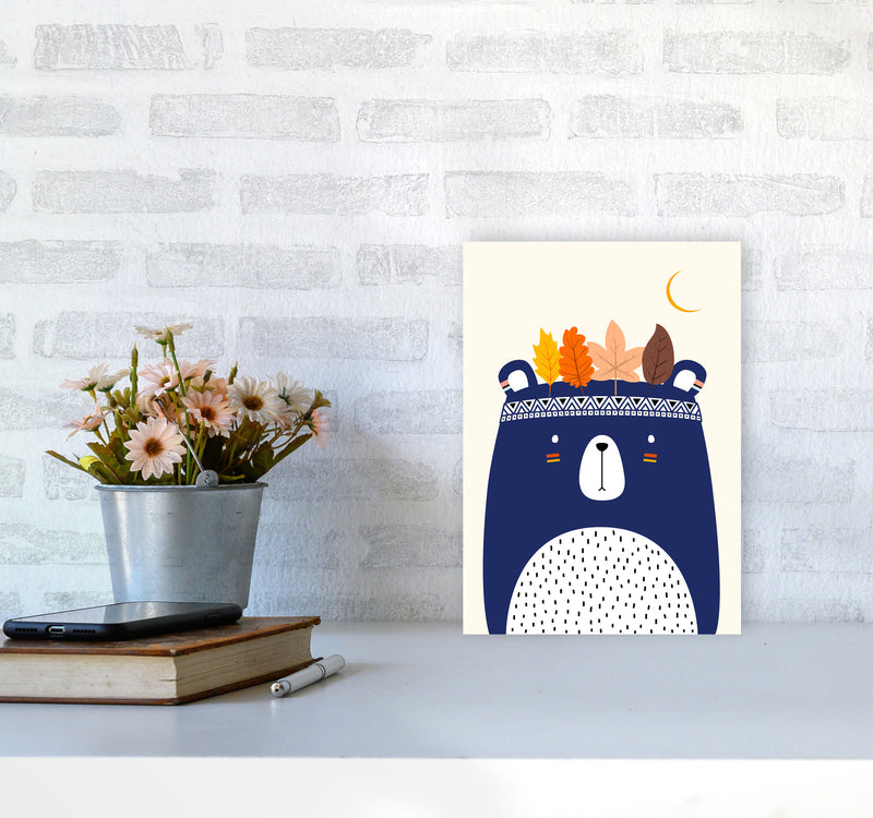 Little Cute Bear Nursery Art Print by Kubisitika A4 Black Frame