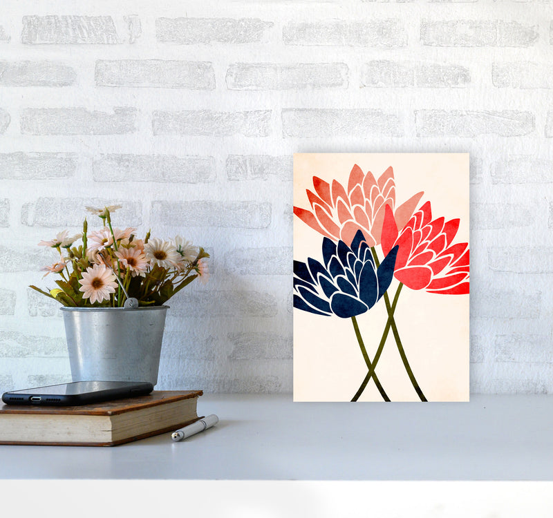 Three Blossoms Art Print by Kubistika A4 Black Frame