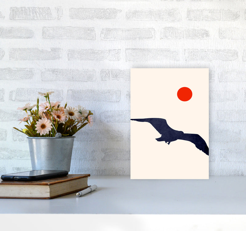 Seagull Art Print by Kubistika A4 Black Frame