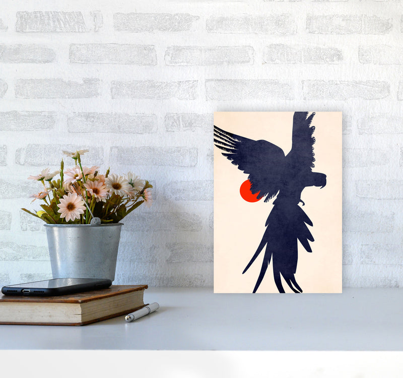 Parrot Art Print by Kubistika A4 Black Frame