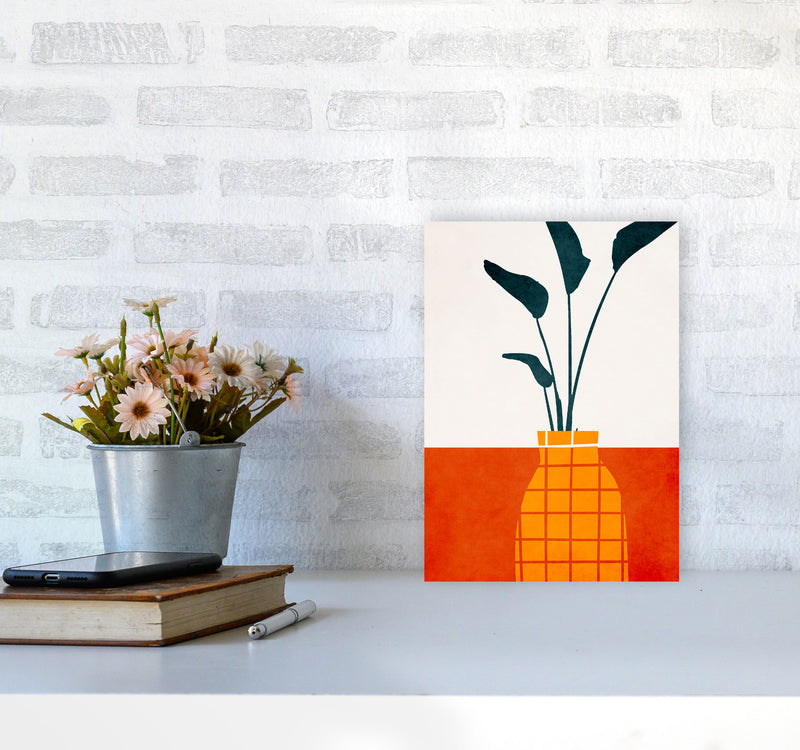 Kitchen Table With Plant Art Print by Kubistika A4 Black Frame