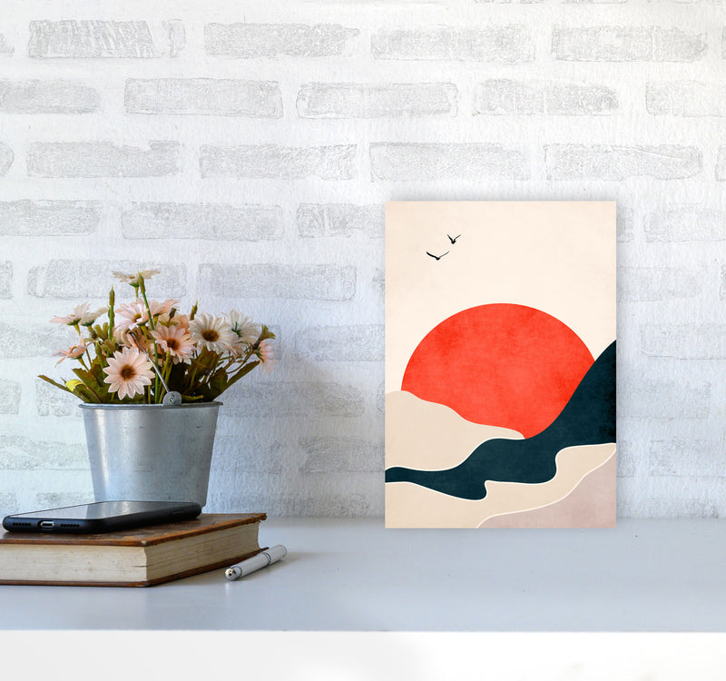 Drowning Sun Art Print by Kubistika A4 Black Frame