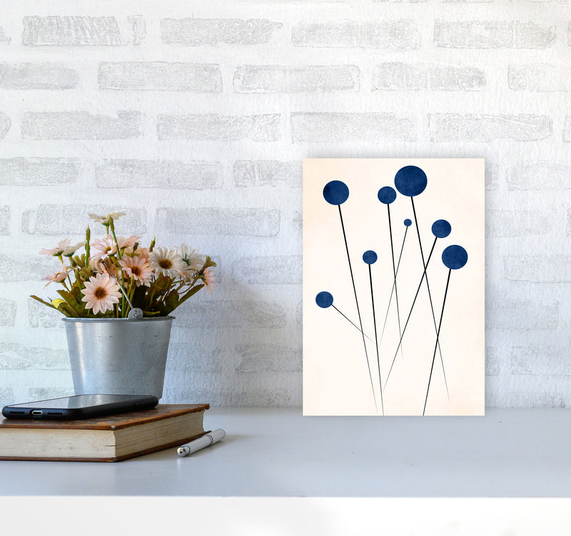 Blue Flowers In The Wilderness - 2 Art Print by Kubistika A4 Black Frame