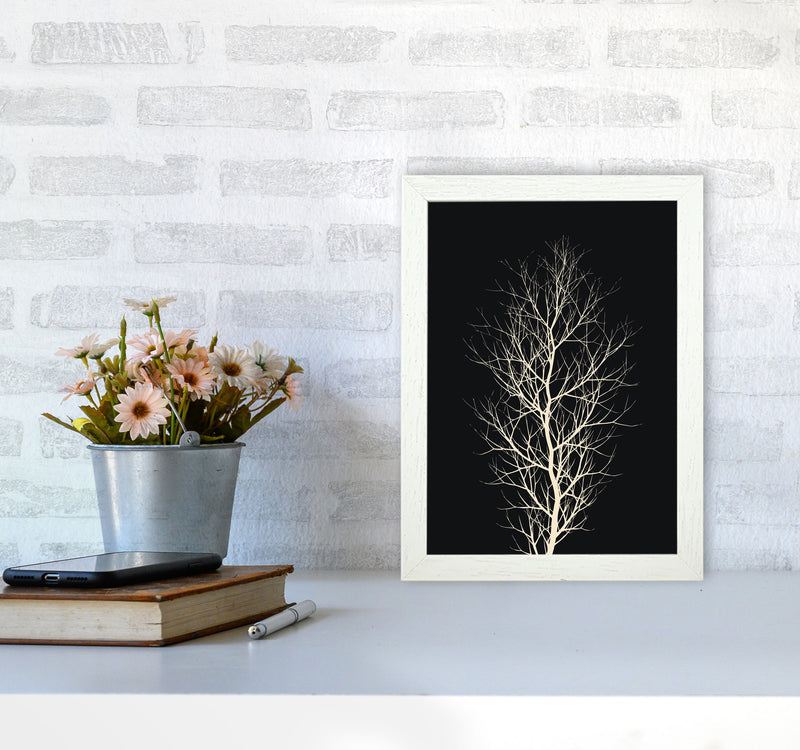 The Tree - WHITE Contemporary Art Print by Kubistika A4 Oak Frame