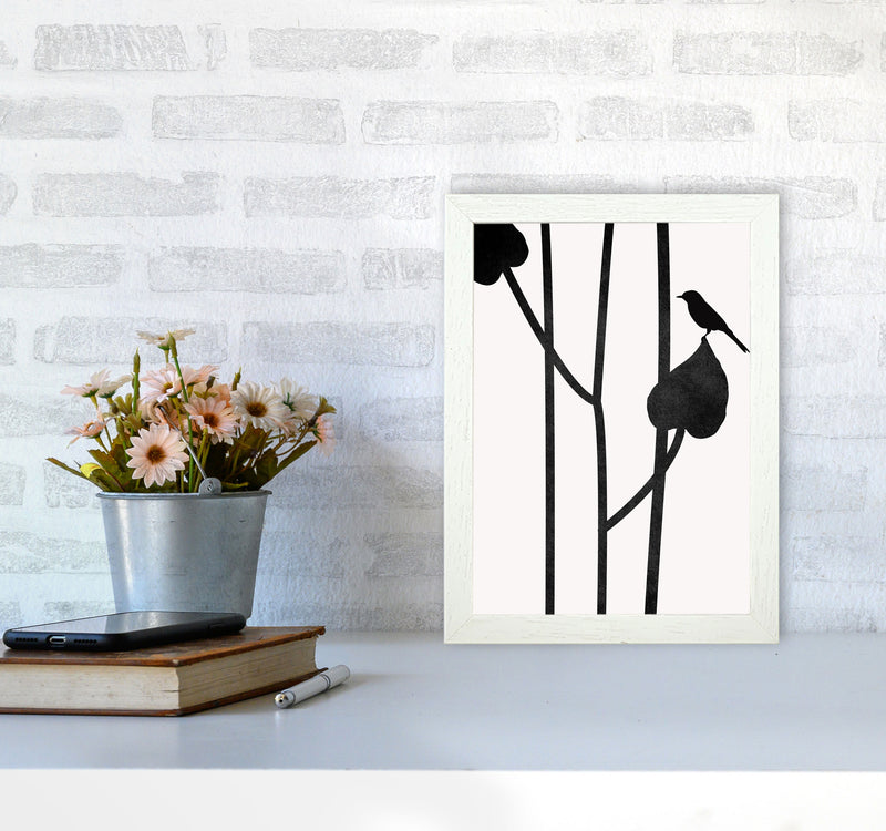 The Bird Contemporary Art Print by Kubistika A4 Oak Frame