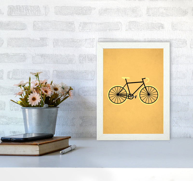 Bicycle Love Modern Art Print by Kubistika A4 Oak Frame