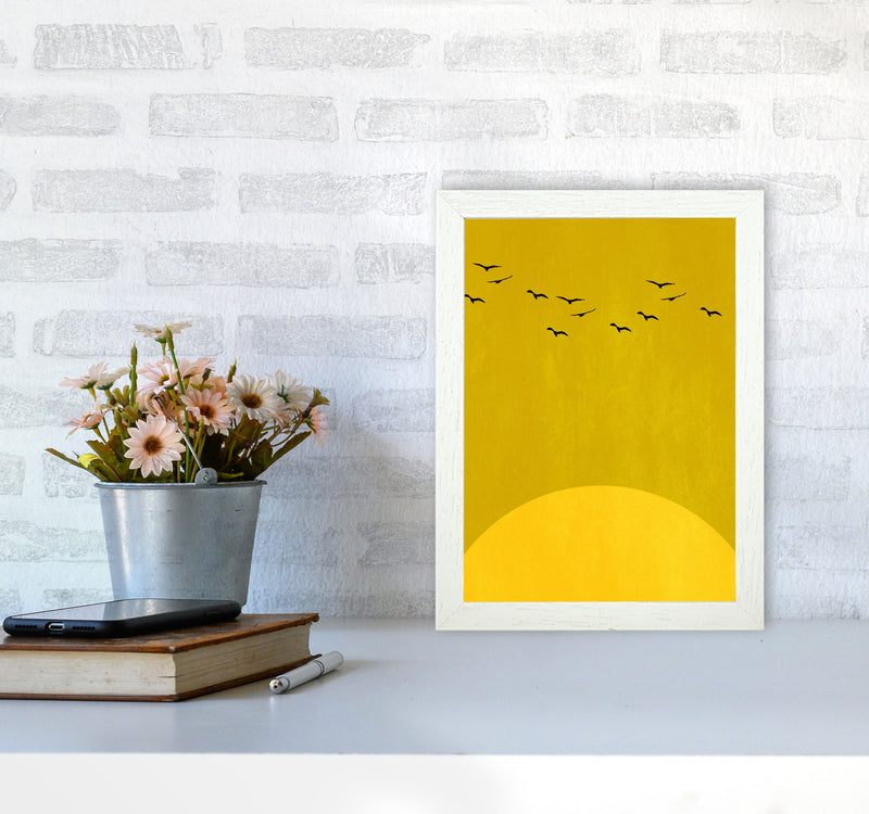 Sundance Contemporary Art Print by Kubistika A4 Oak Frame