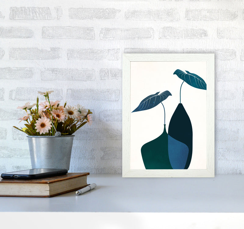 Scandinavian Bouquet-BLEU Contemporary Art Print by Kubistika A4 Oak Frame