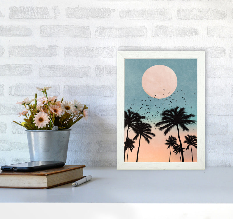 Sunrise Modern Art Print by Kubistika A4 Oak Frame