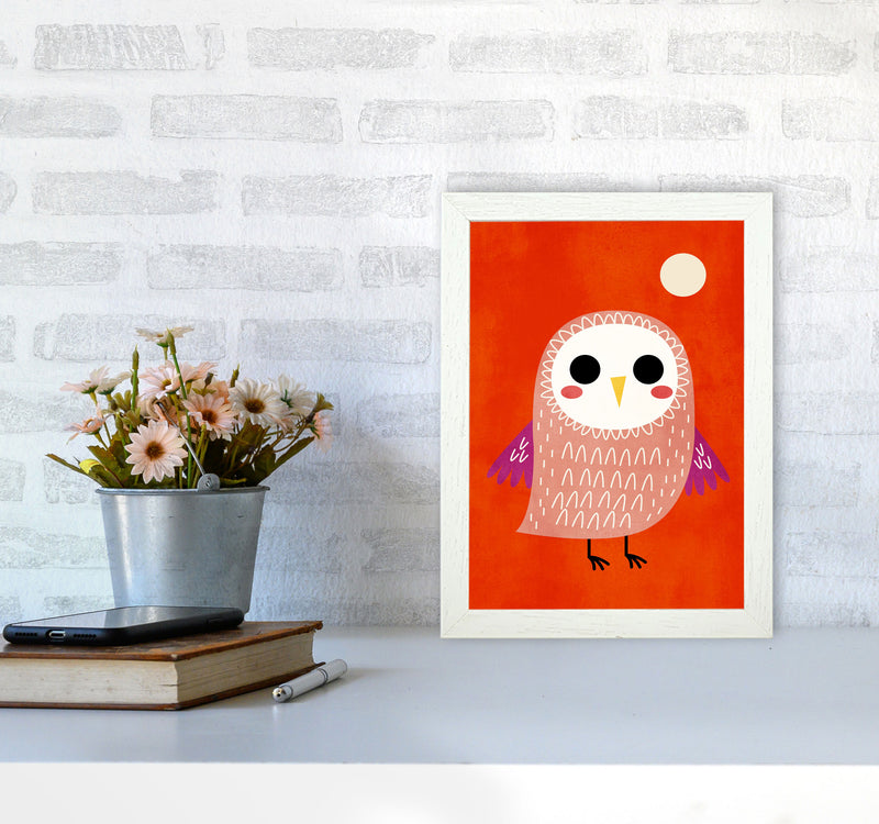 Little Owl Nursery Childrens Art Print by Kubistika A4 Oak Frame