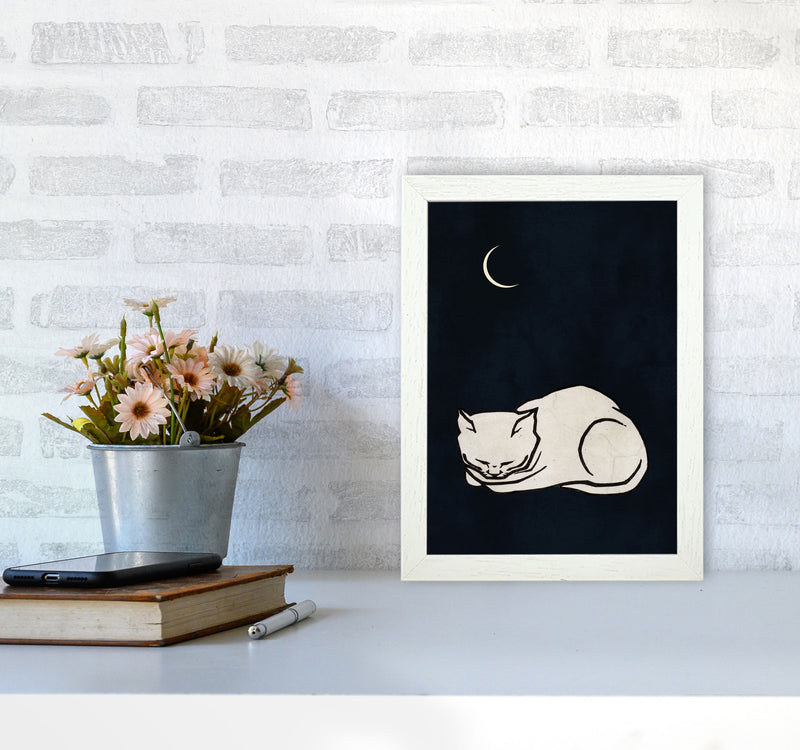 Cozy dreams Vintage Art Print by Kubistika A4 Oak Frame