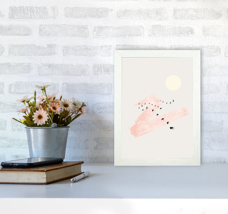 Sun and Heaven Contemporary Art Print by Kubistika A4 Oak Frame