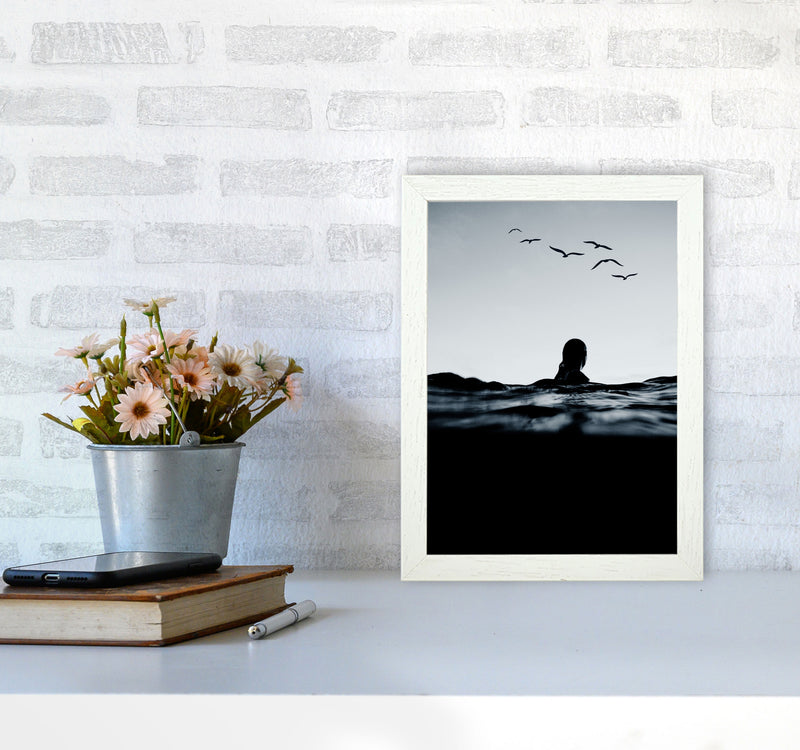 Floating Beach Photography Art Print by Kubistika A4 Oak Frame