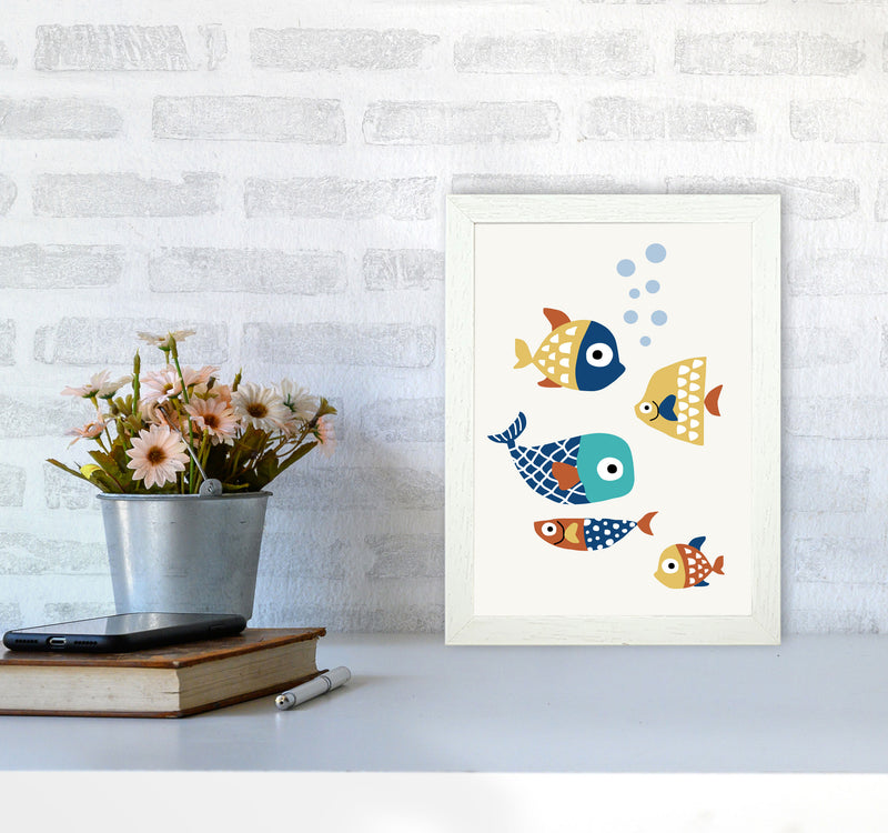 Little Friends Childrens Nursery Art Print by Kubistika A4 Oak Frame