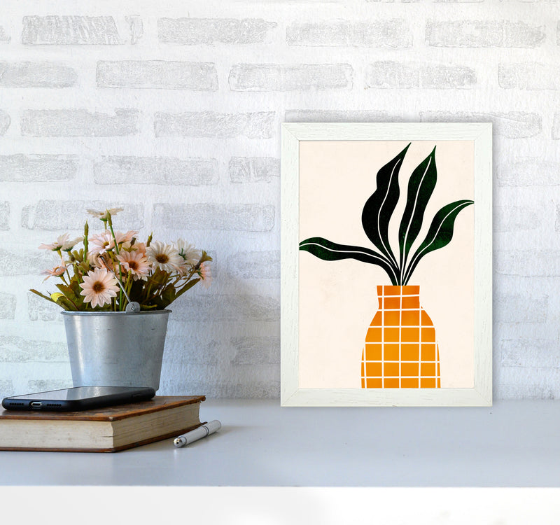 Peter, The Plant Art Print by Kubistika A4 Oak Frame