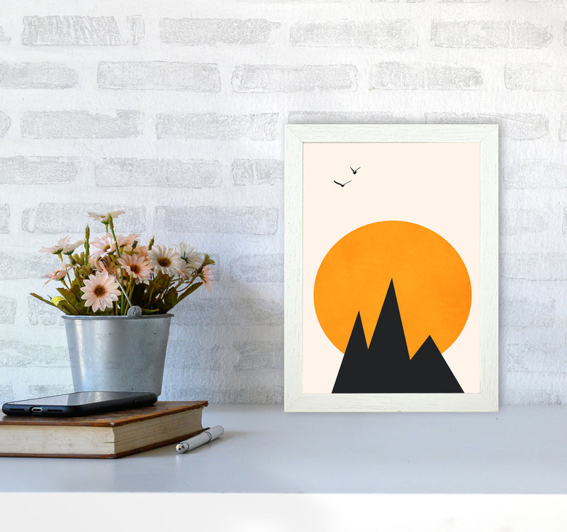 Les Alpes Art Print by Kubistika A4 Oak Frame
