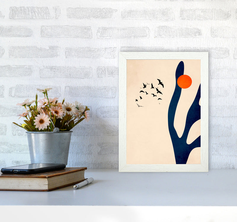 Desert Birds Art Print by Kubistika A4 Oak Frame