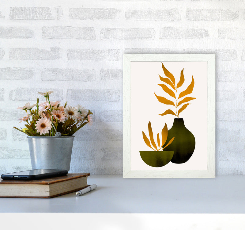 Autumn Flowers - 4 Art Print by Kubistika A4 Oak Frame