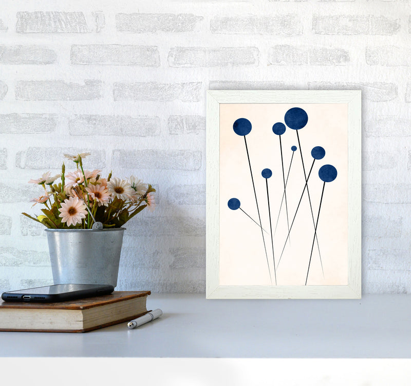 Blue Flowers In The Wilderness - 2 Art Print by Kubistika A4 Oak Frame