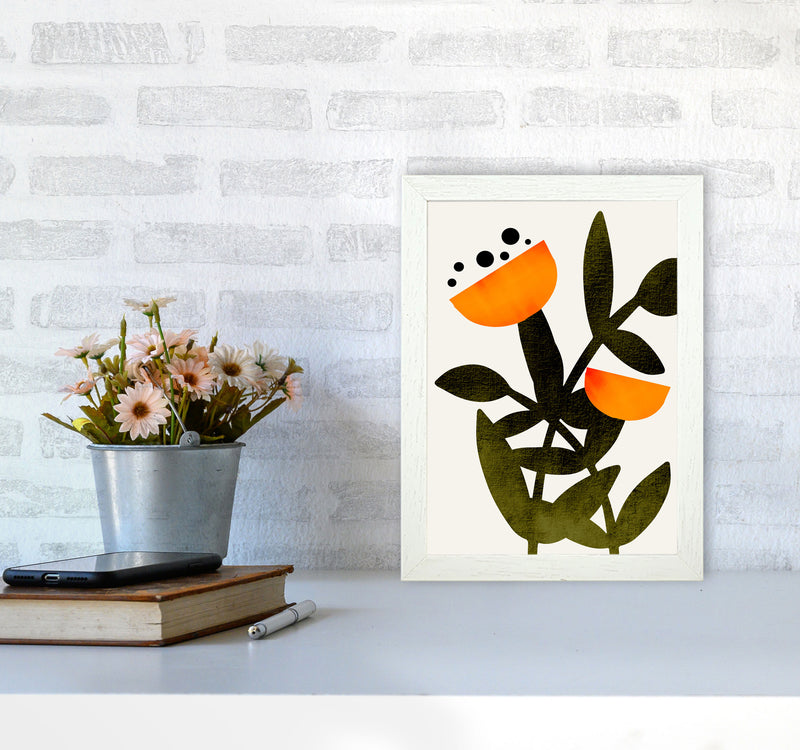 A Flower Called Polly Art Print by Kubistika A4 Oak Frame
