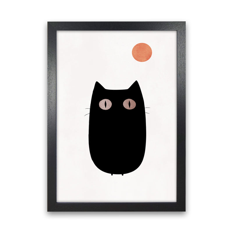 The Cat Contemporary Art Print by Kubistika Black Grain