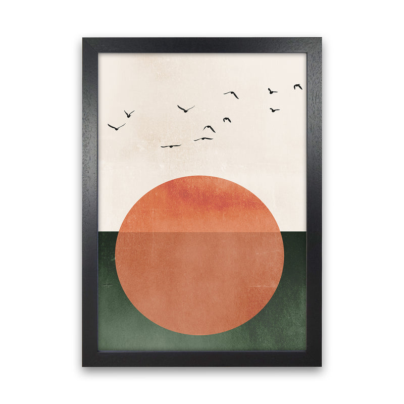 A Day At The Ocean  Modern Contemporary Art Print by Kubistika Black Grain