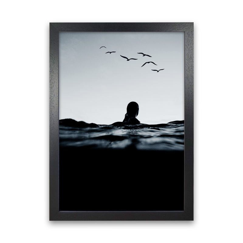 Floating Beach Photography Art Print by Kubistika Black Grain