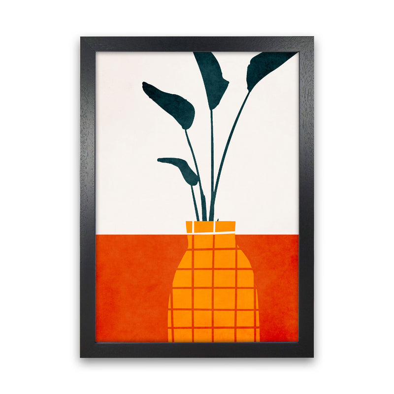 Kitchen Table With Plant Art Print by Kubistika Black Grain