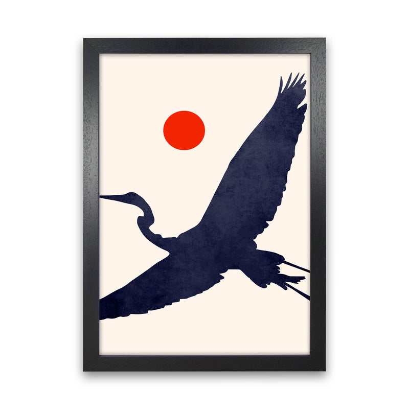 Crane Art Print by Kubistika Black Grain