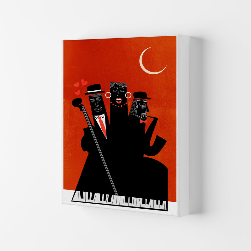 Casablanca Jazz-RED Modern Music Art Print by Kubistika Canvas