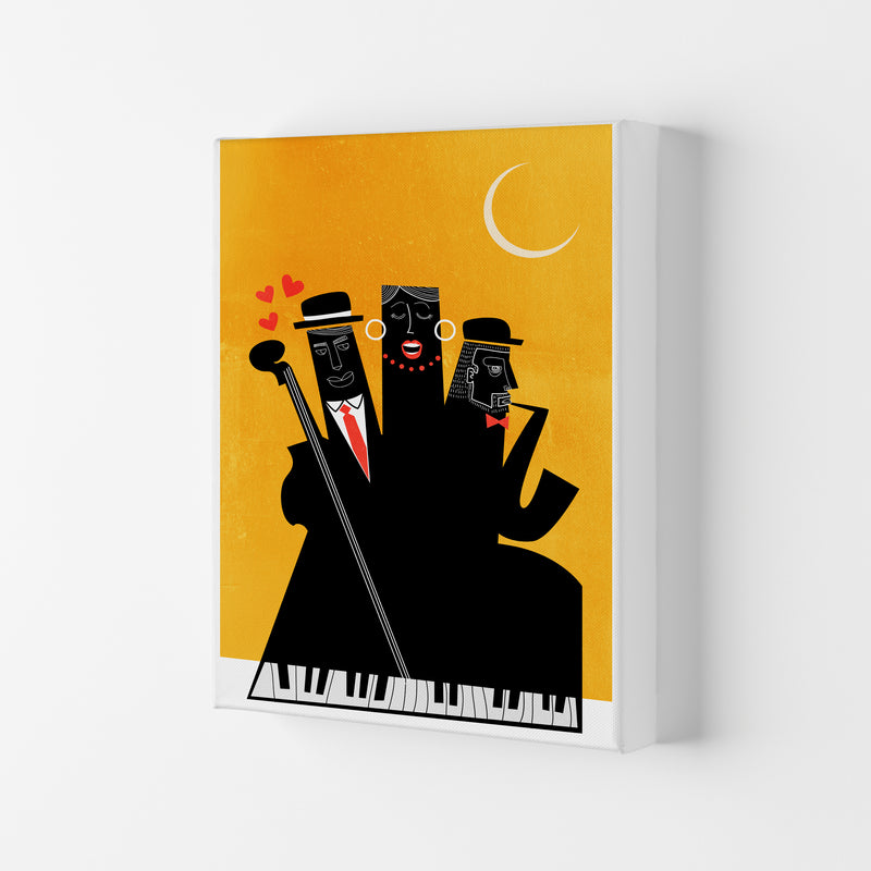 Casablanca Jazz-YELLOW Modern Music Art Print by Kubistika Canvas