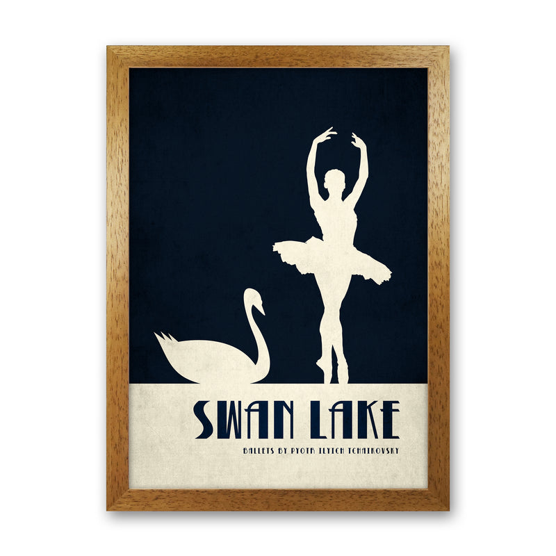 Swan Lake Ballet Poster Contemporary Art Print by Kubistika Oak Grain