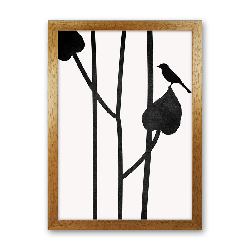 The Bird - NOIR Contemporary Art Print by Kubistika Oak Grain