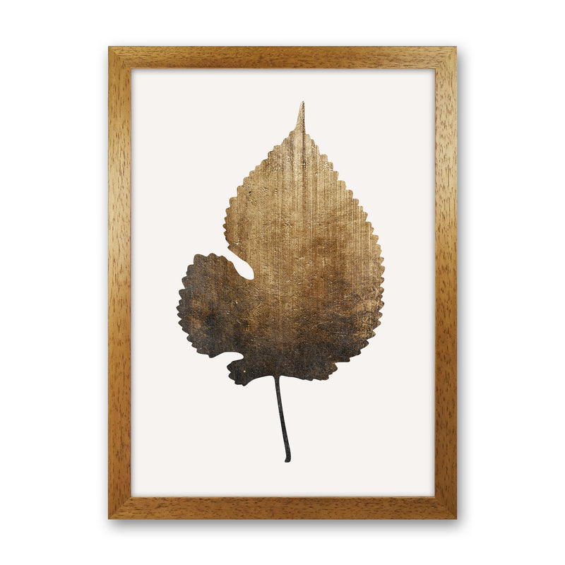 Golden Leaf Botanical Art Print by Kubistika Oak Grain