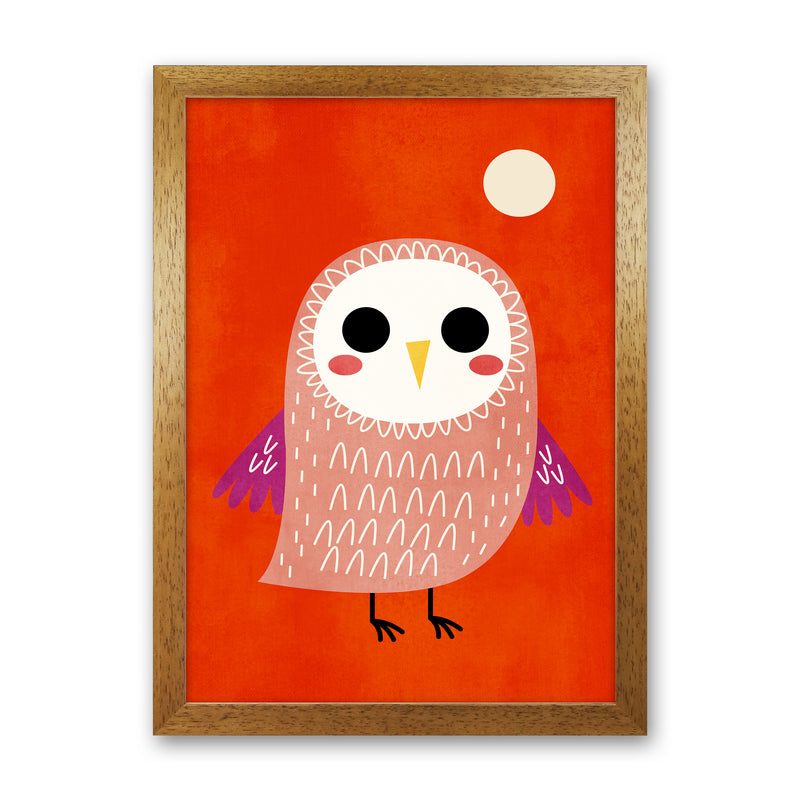 Little Owl Nursery Childrens Art Print by Kubistika Oak Grain