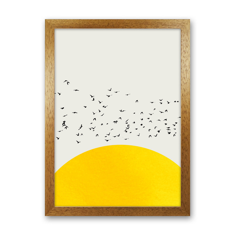 1000 Birds Modern Abstract Art Print by Kubistika Oak Grain
