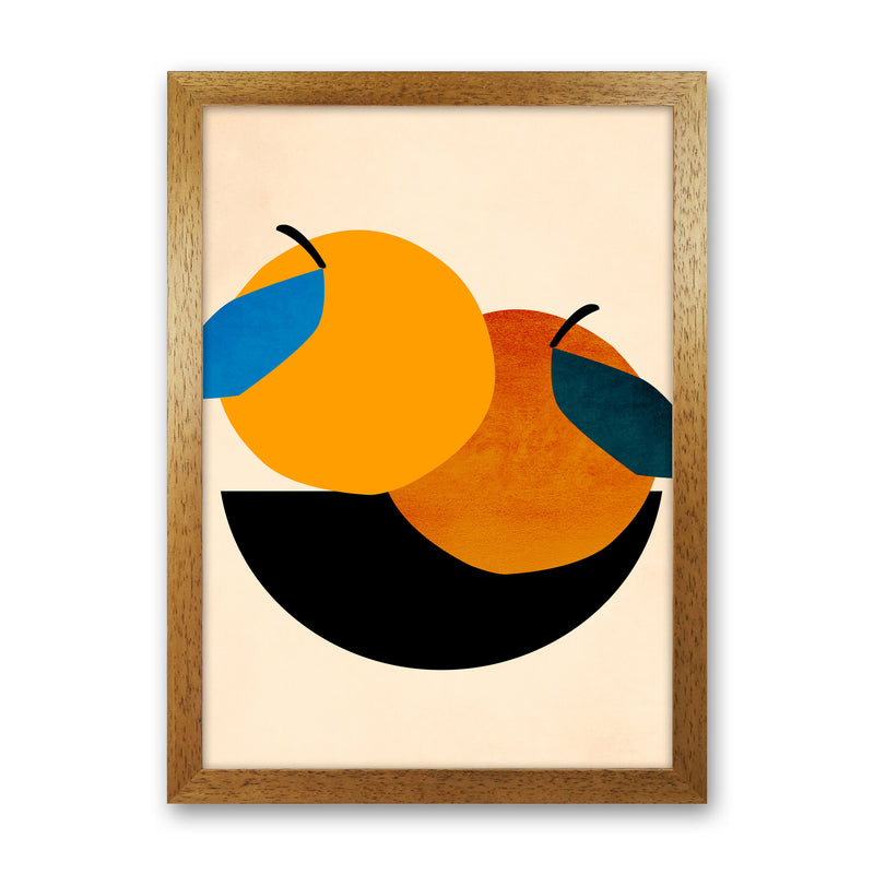 Two Oranges X Art Print by Kubistika Oak Grain