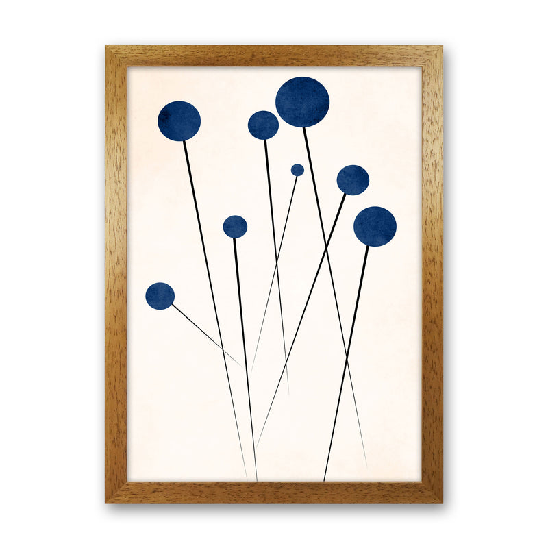 Blue Flowers In The Wilderness - 2 Art Print by Kubistika Oak Grain