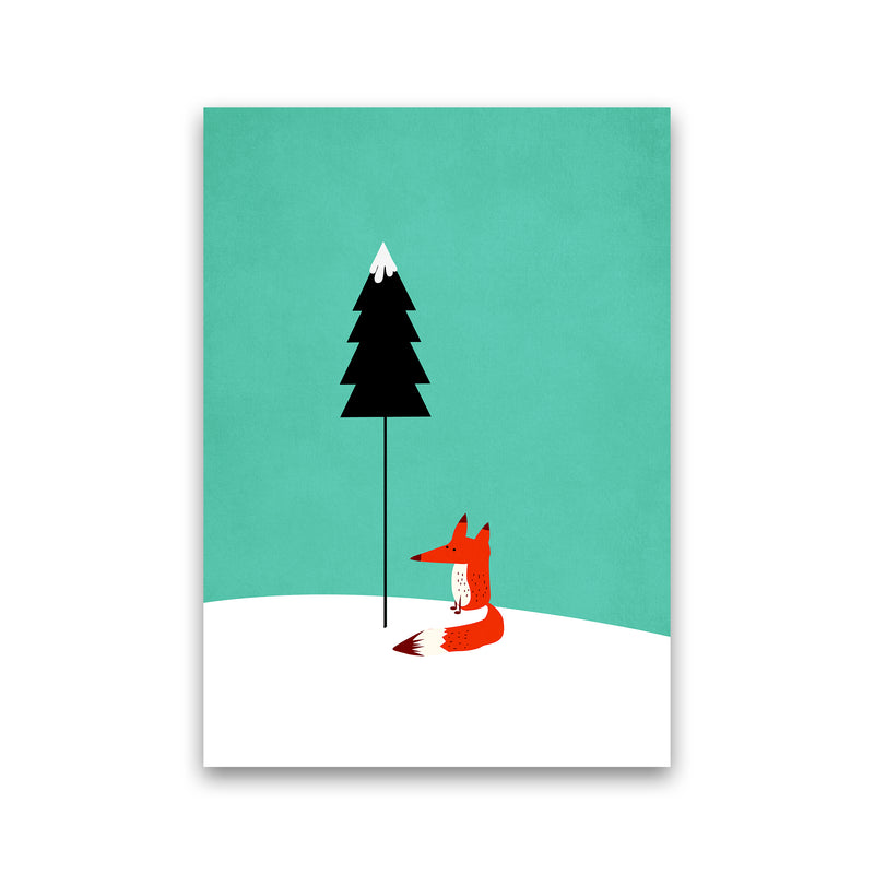 A Cute Little Fox  Modern Animal Art Print by Kubistika Print Only