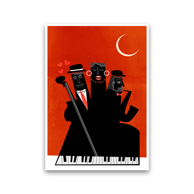 Casablanca Jazz-RED Modern Music Art Print by Kubistika Print Only