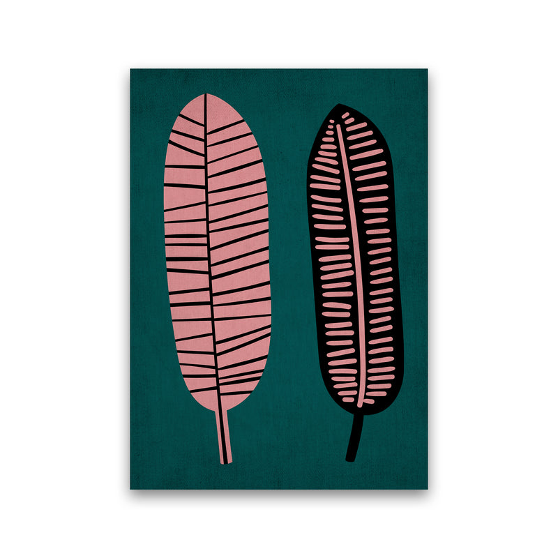 Two Leafs Contemporary Art Print by Kubistika Print Only