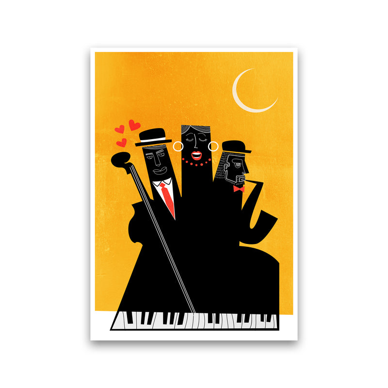 Casablanca Jazz-YELLOW Modern Music Art Print by Kubistika Print Only