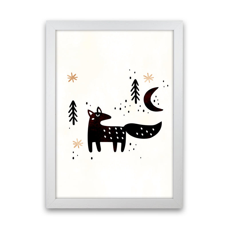 Little Winter Fox Nursery Childrens Art Print by Kubistika White Grain